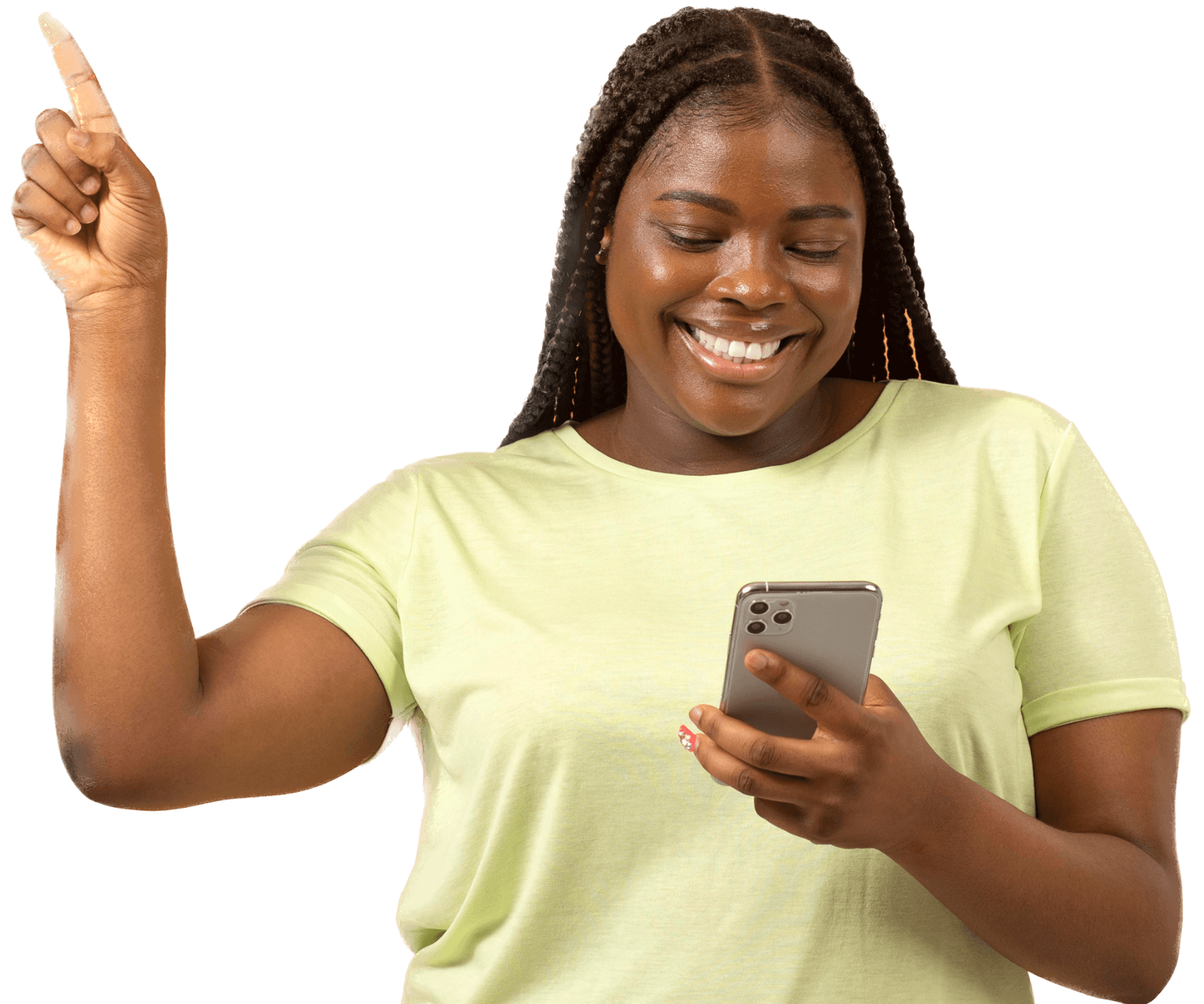 Happy Mozza user with phone