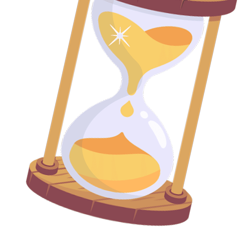 Fixed savings illustration with hourglass